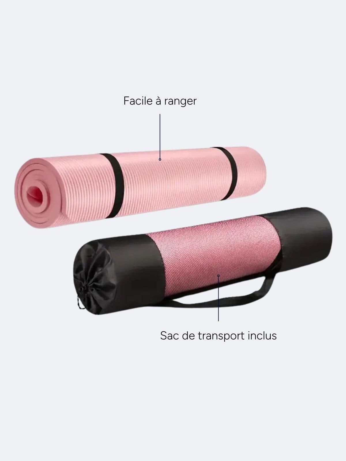 Tapis de Pilates Rose sac de transport